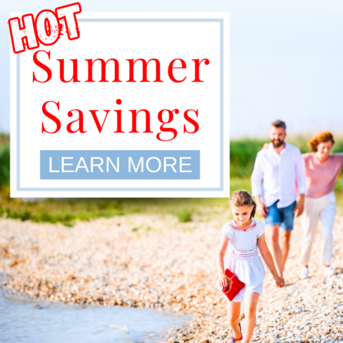 hot summer savings square slide